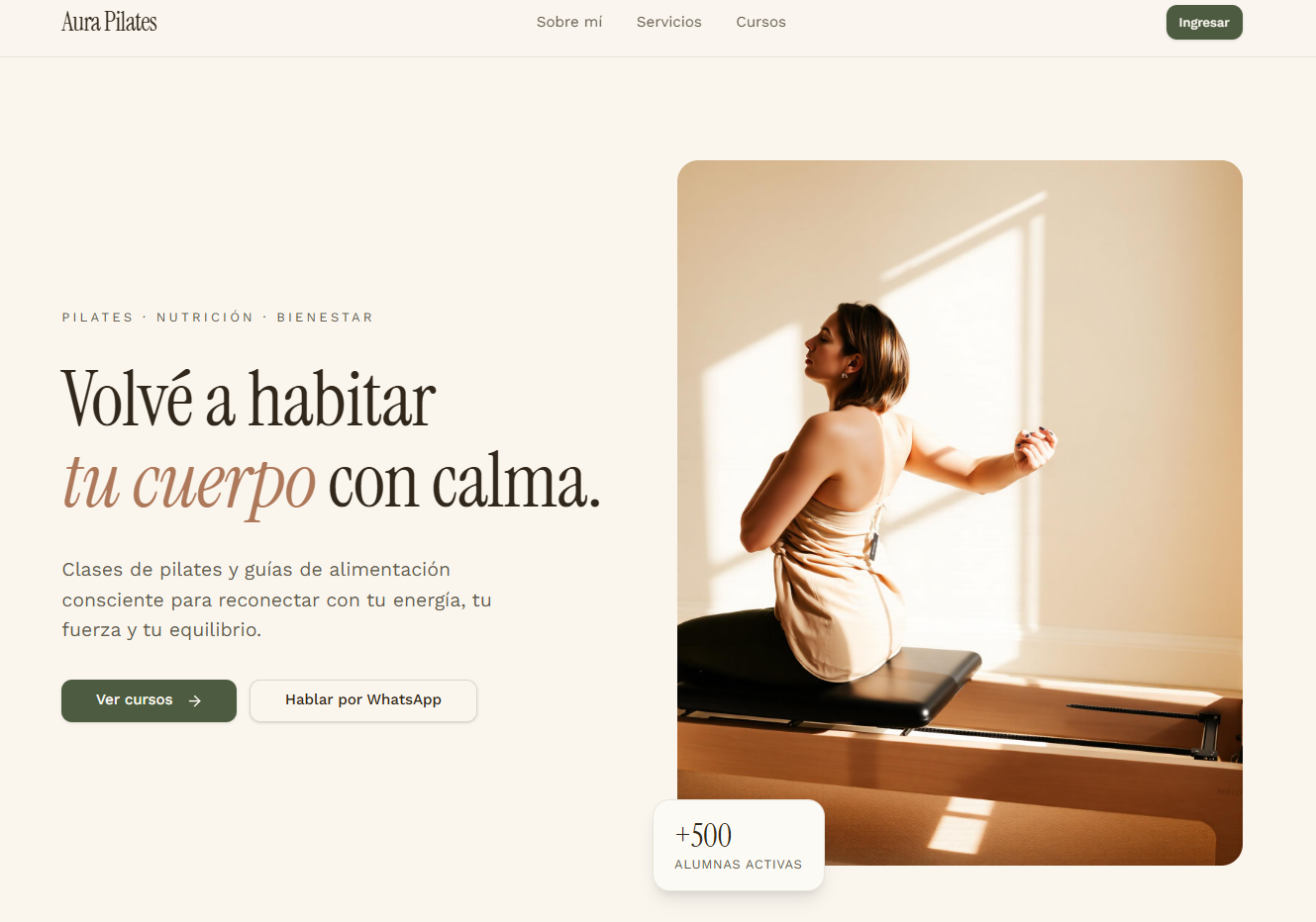 Captura de Aura Pilates